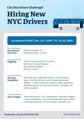 pengumuman rekrutmen biru modern