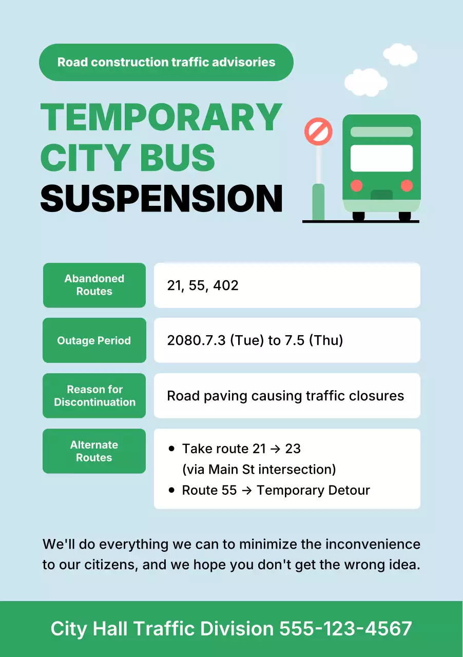pengumuman lalu lintas modern hijau
