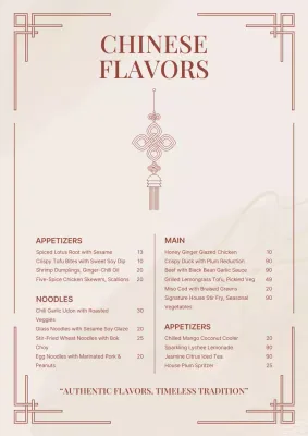 Beige Elegant Restaurant Menu Poster