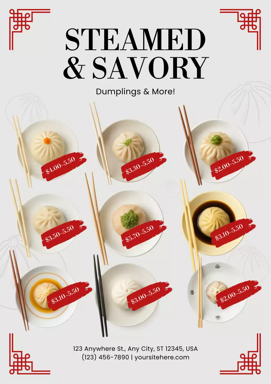 Beige Modern Food Menu Poster