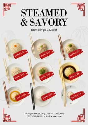 Beige Modern Food Menu Poster