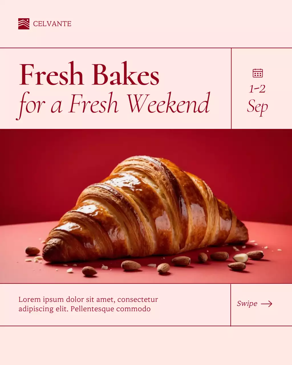 Red Elegant Bakery Promotion Instagram Post