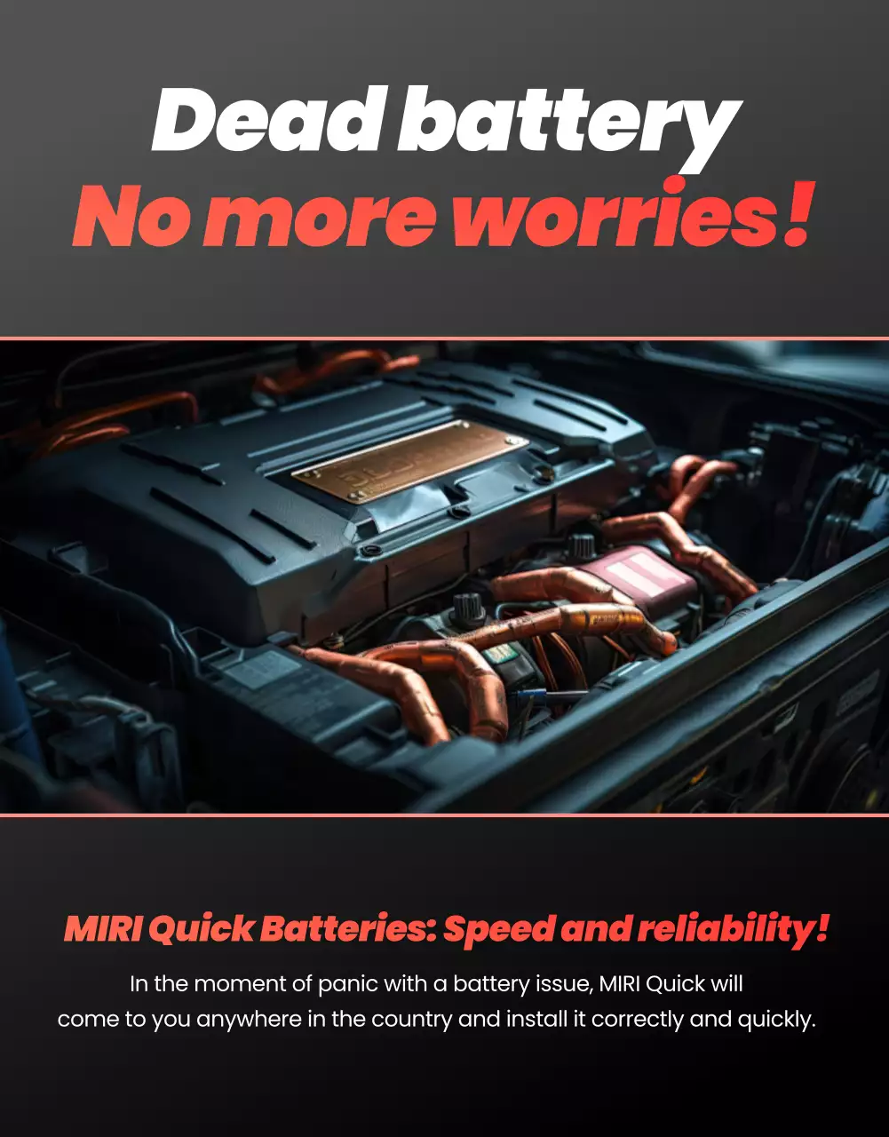 red modern battery advertisement