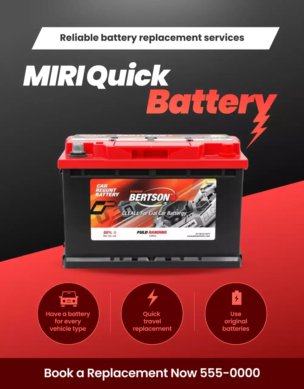 red modern battery advertisement