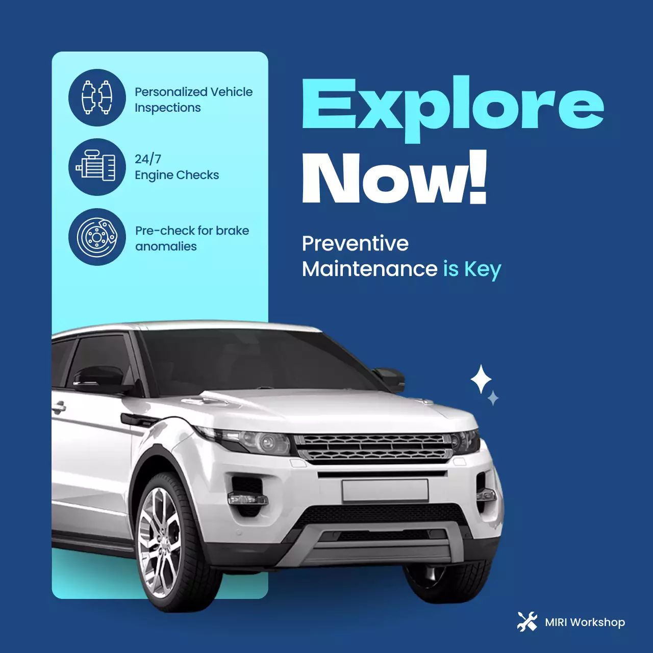 블루 모던 차량 정비 프로모션