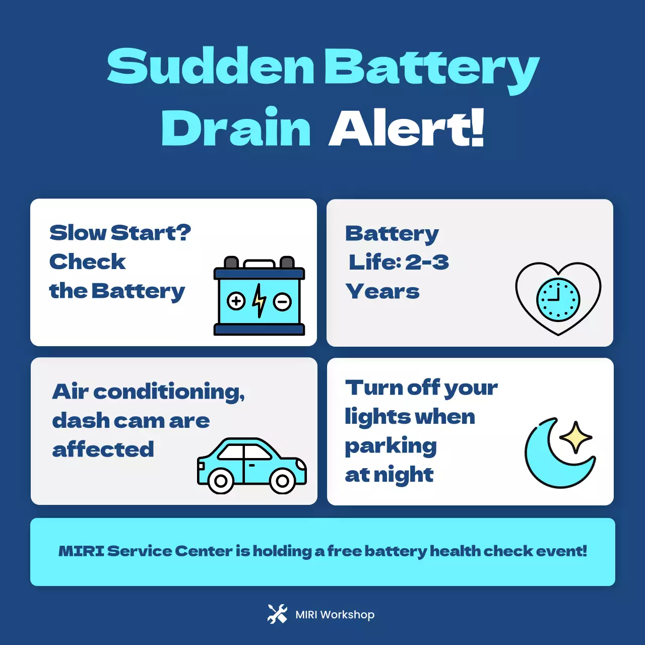 블루 모던 차량 정비 프로모션