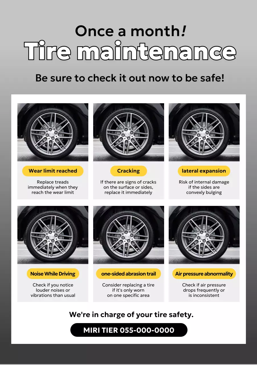 promosi keselamatan ban modern abu-abu