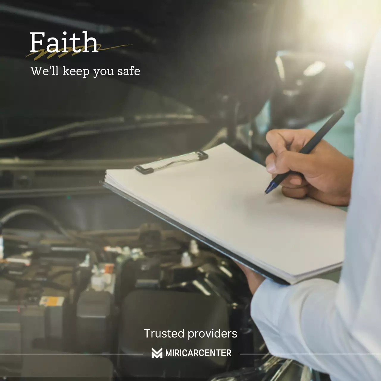 beige professional car maintenance advertisement