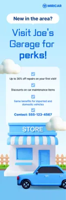 promoção automotiva moderna azul