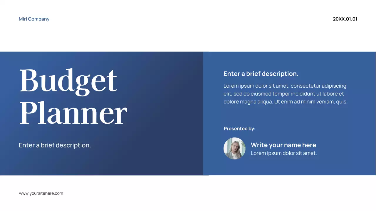 Blue Modern Budget Planner Document Presentation