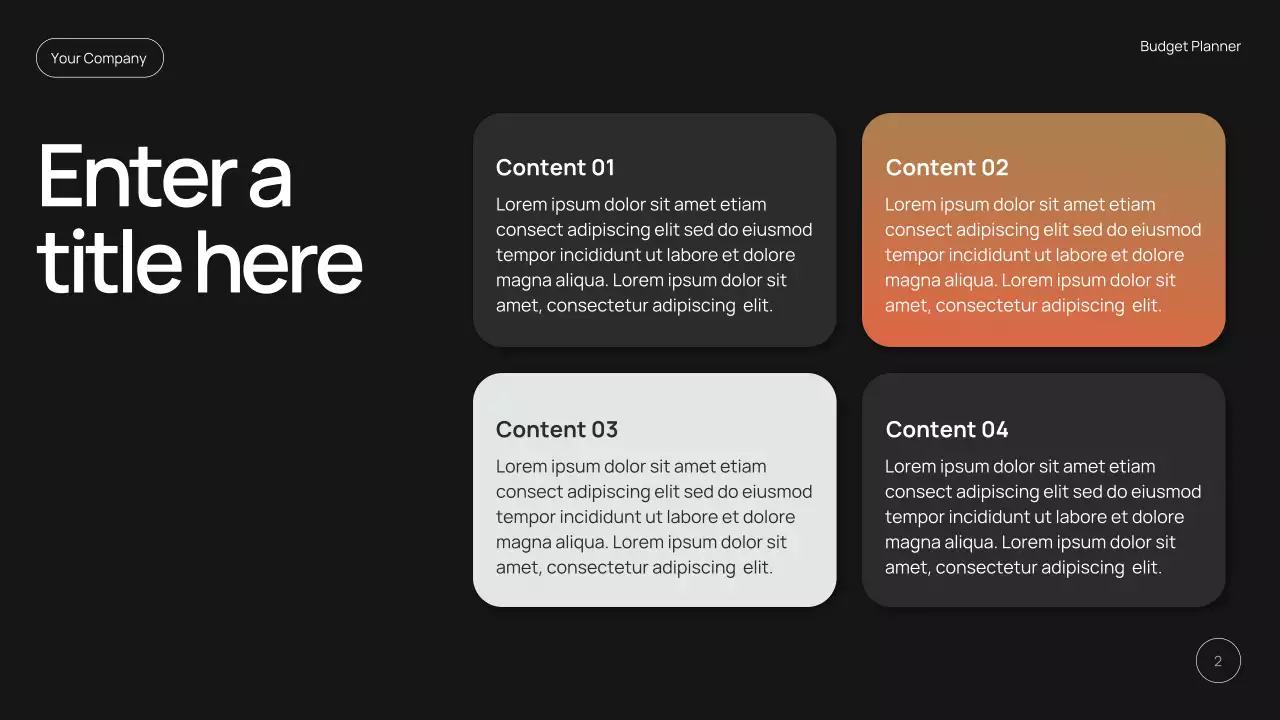 Black Modern Finance Planner Presentation