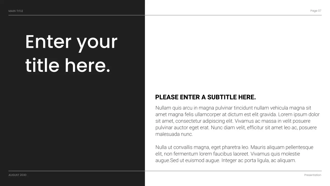 Black Modern Business Presentation