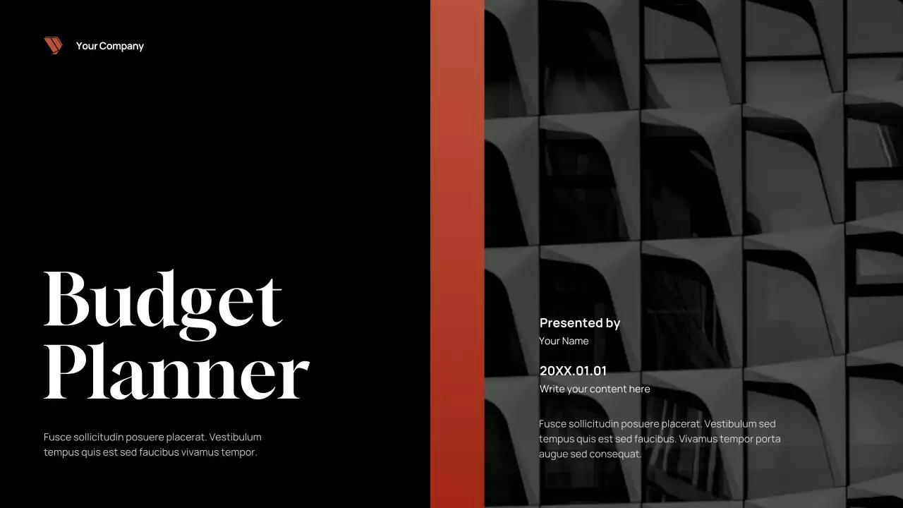 Black Modern Budget Planner Presentation