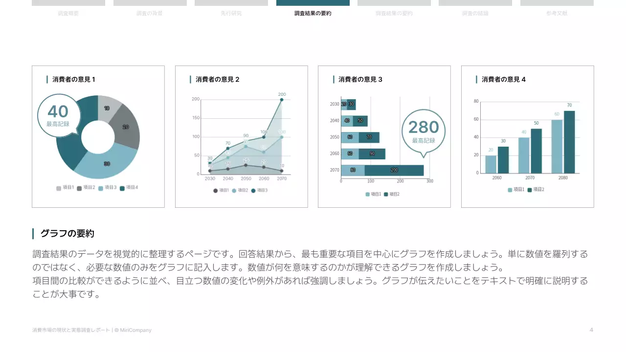 白黒シンプル ビジネス 報告書 プレゼンテーション