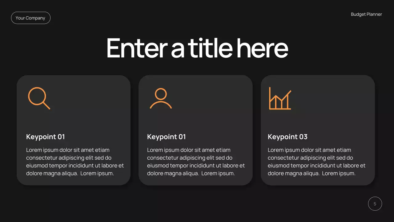 Black Modern Finance Planner Presentation