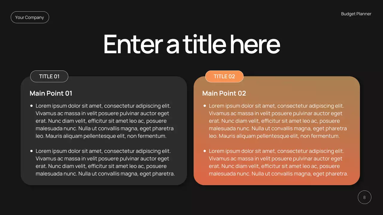 Black Modern Finance Planner Presentation