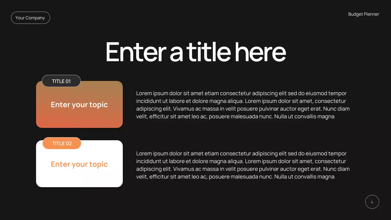 Black Modern Finance Planner Presentation