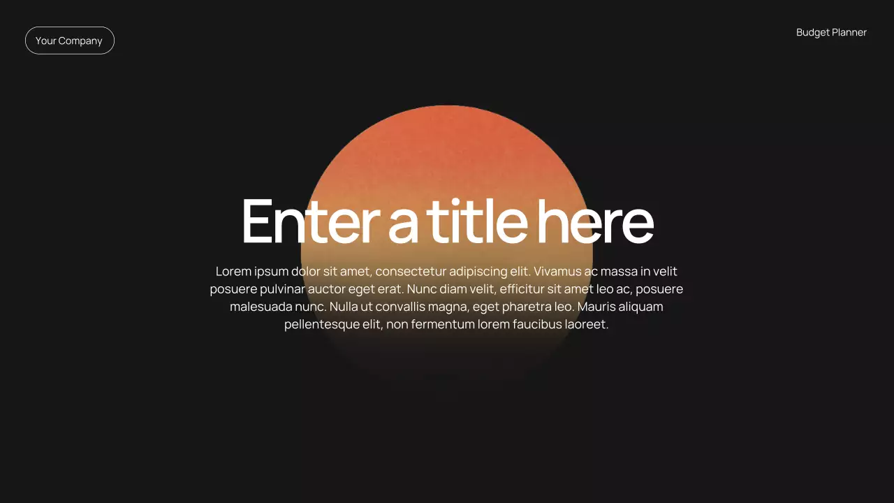 Black Modern Finance Planner Presentation