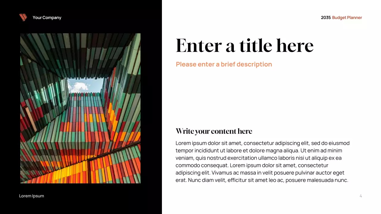 Black Modern Budget Planner Presentation