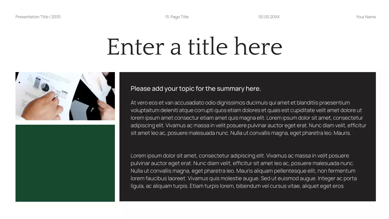 Black Modern Finance Planner Presentation