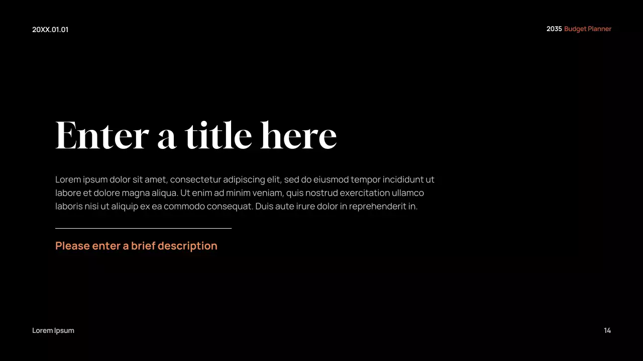 Black Modern Budget Planner Presentation