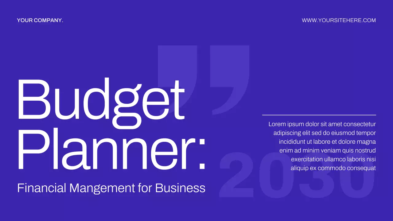 Blue Modern Finance Planner Presentation