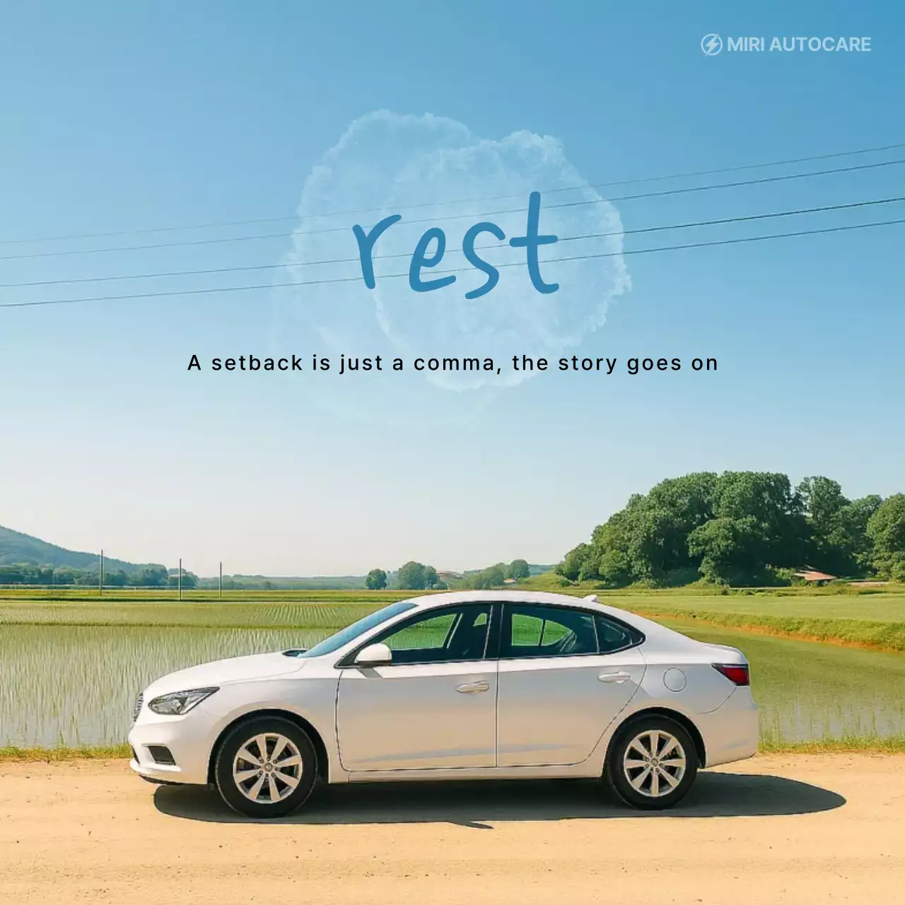 blue minimal car advertisement