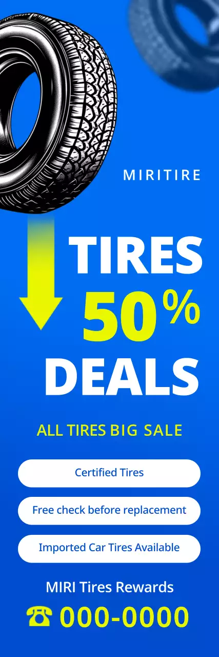 promoção de pneu moderno azul