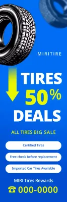 promoção de pneu moderno azul