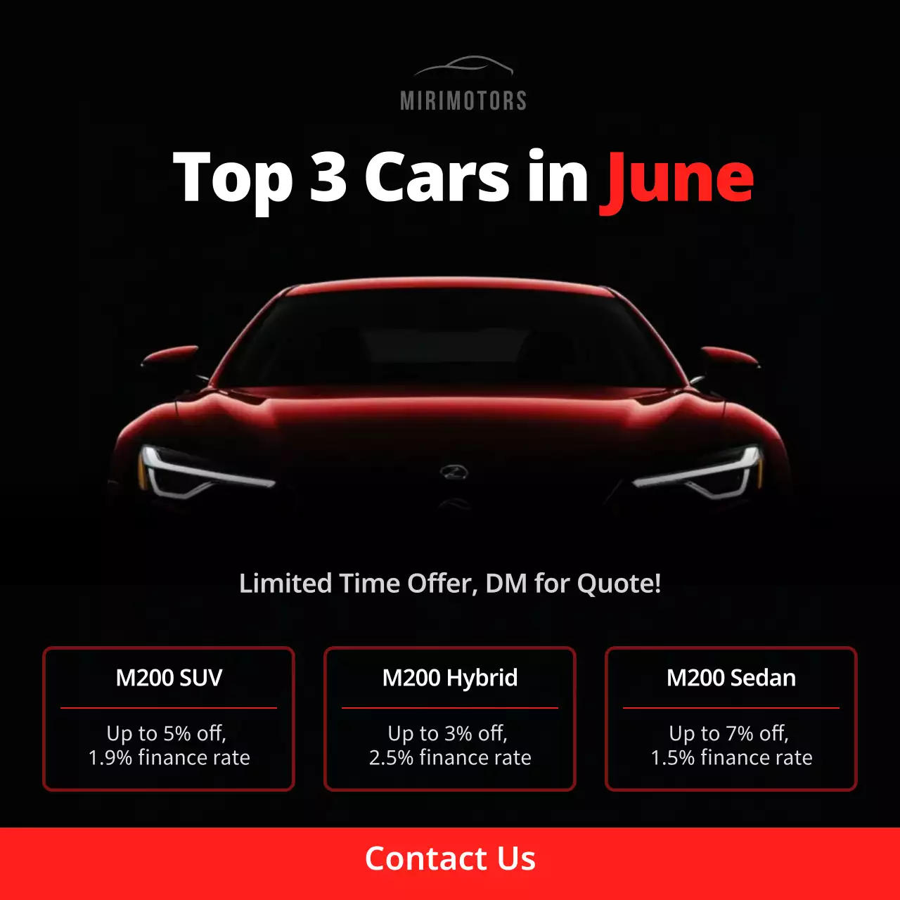 khuyến mãi bán xe ô tô hiện đại màu đỏ