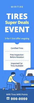 promoção de pneu moderno azul