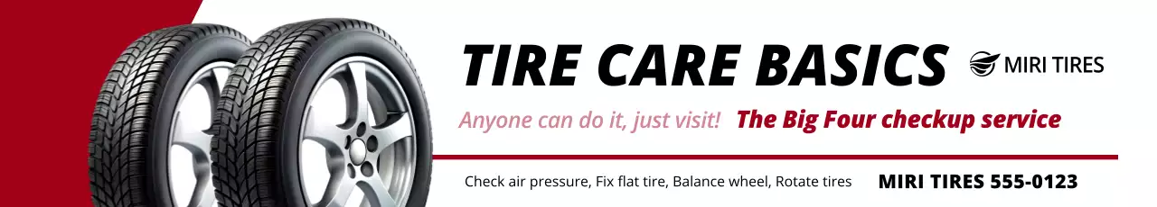 promoção de pneu vermelho moderno