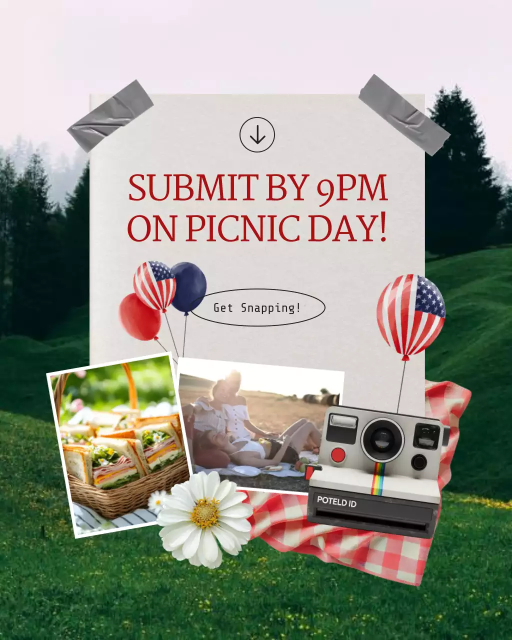 Blue and Beige Labor Day Community Picnic Instagram Carousel Post