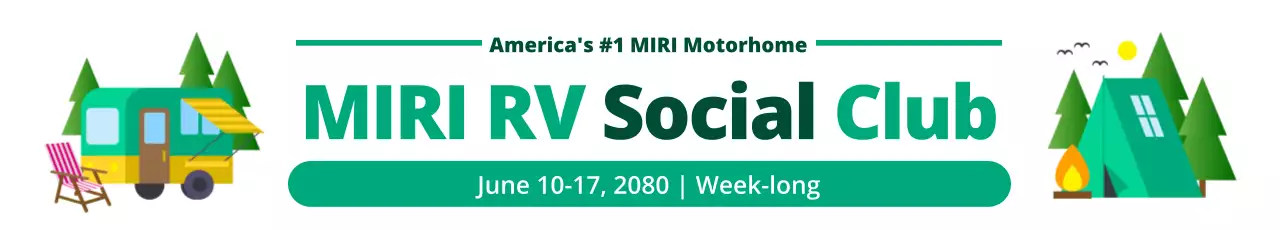 anúncio do evento RV retrô verde