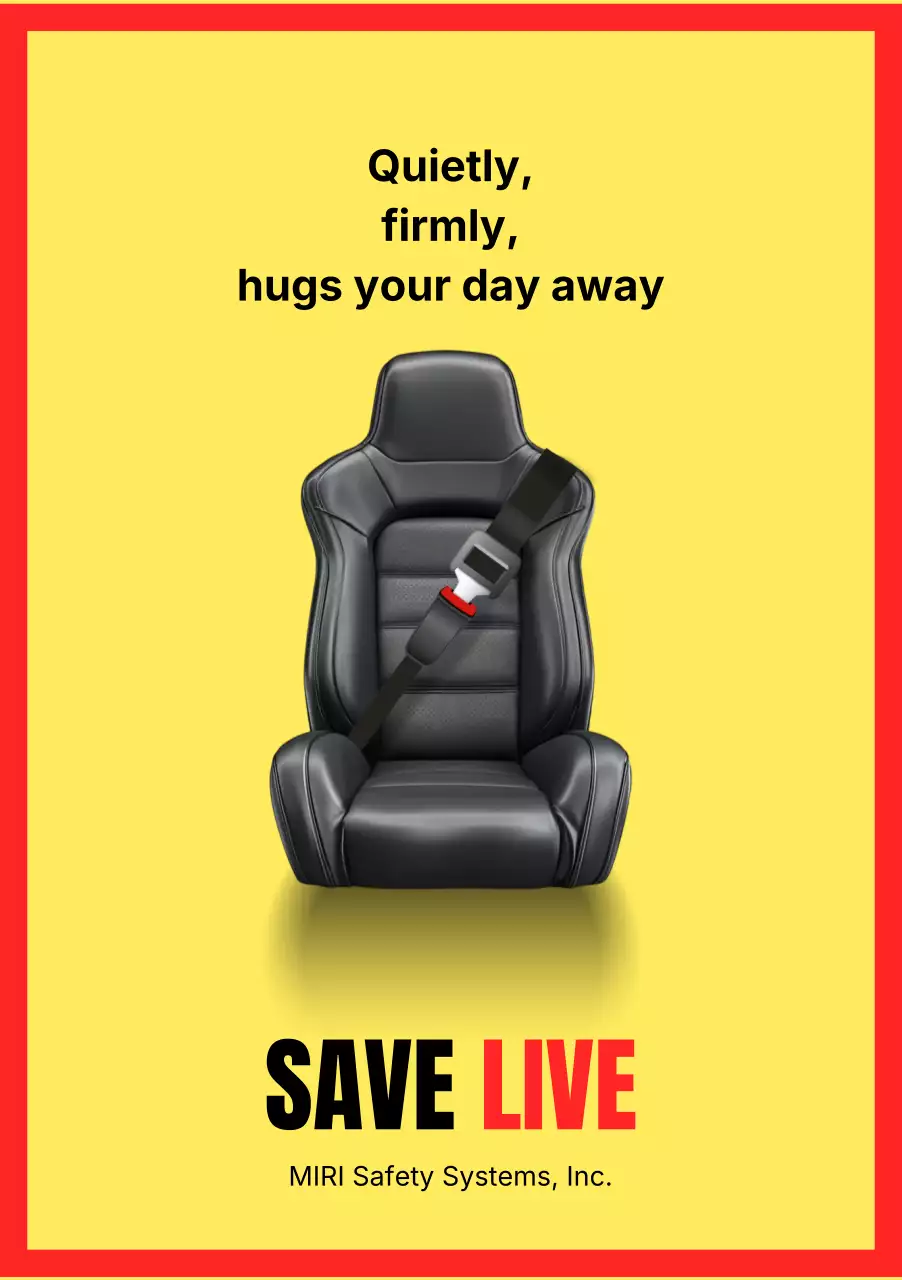 iklan keselamatan modern berwarna kuning