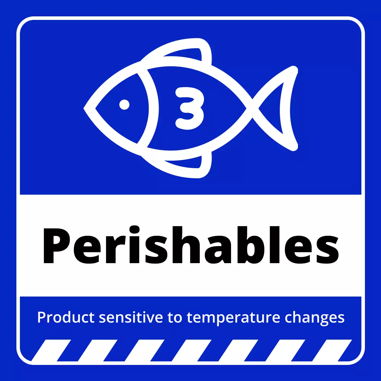 Thông báo hàng hóa dễ hỏng màu xanh đơn giản