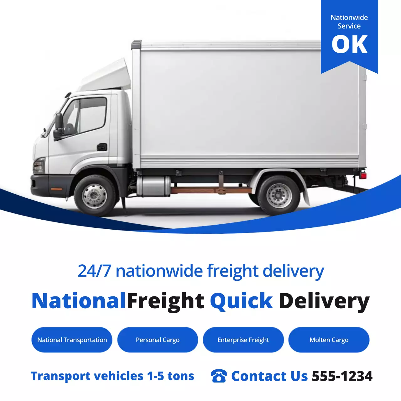 iklan pengiriman barang modern berwarna putih