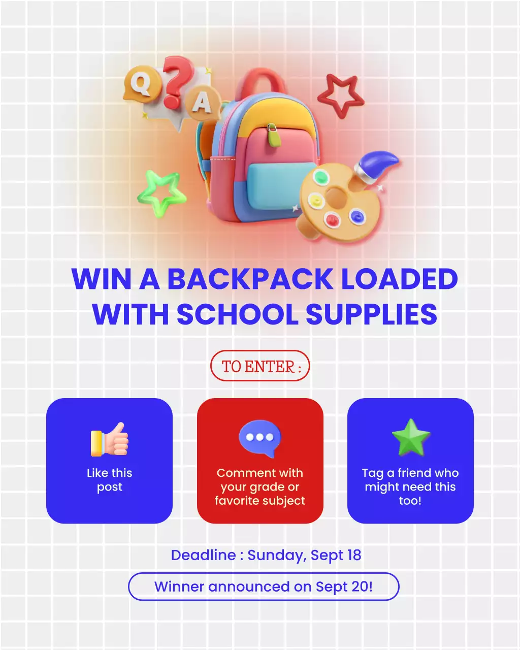 Yellow Modern Back to School Giveaway Promotion Instagram Post