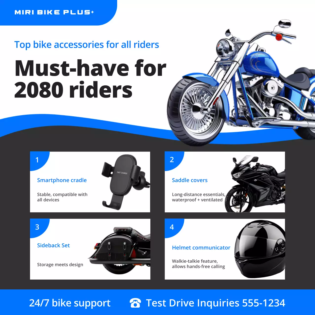 blue modern motorcycle promotion