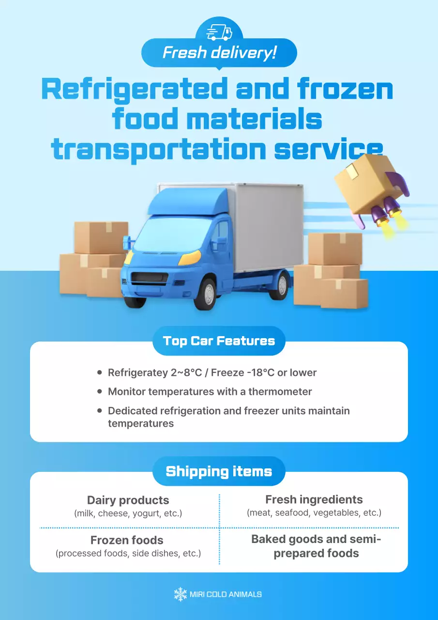 Iklan pengiriman makanan modern berwarna biru