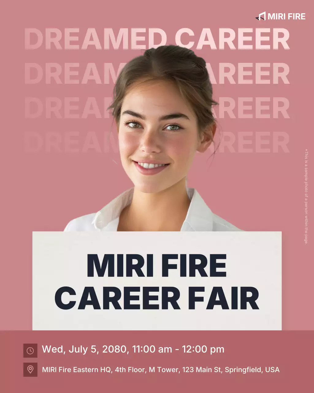 pink modern career event invitation
