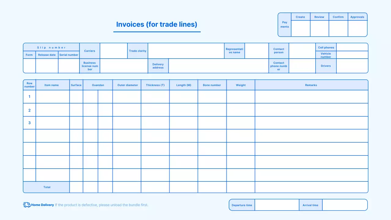 blue modern invoice template document