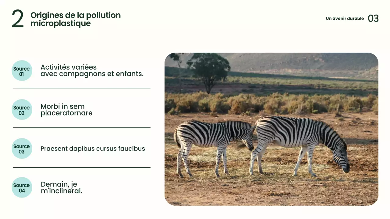 Présentation sur la durabilité verte et moderne