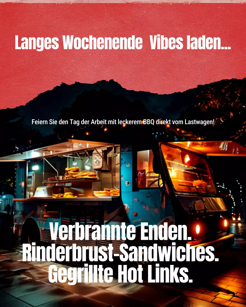 Instagram-Post zur Grill-Werbung im Retro-Food-Truck