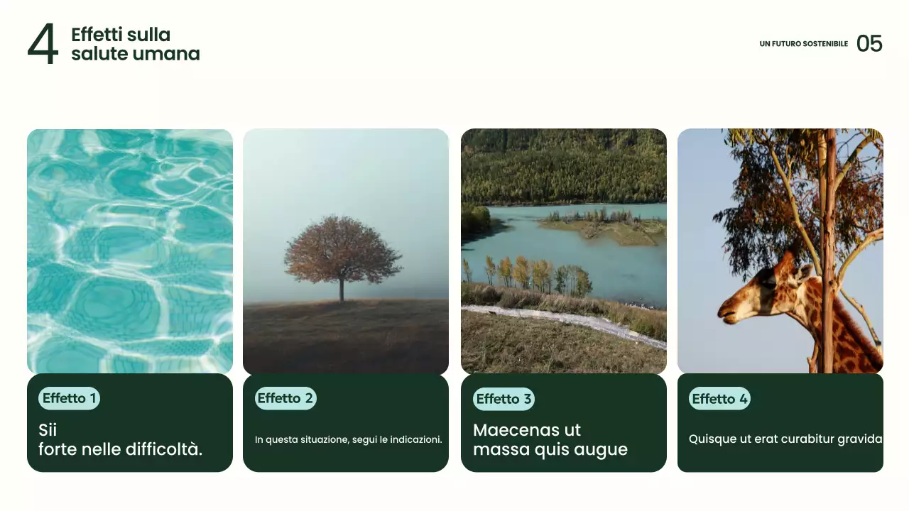 Presentazione sulla sostenibilità moderna e verde