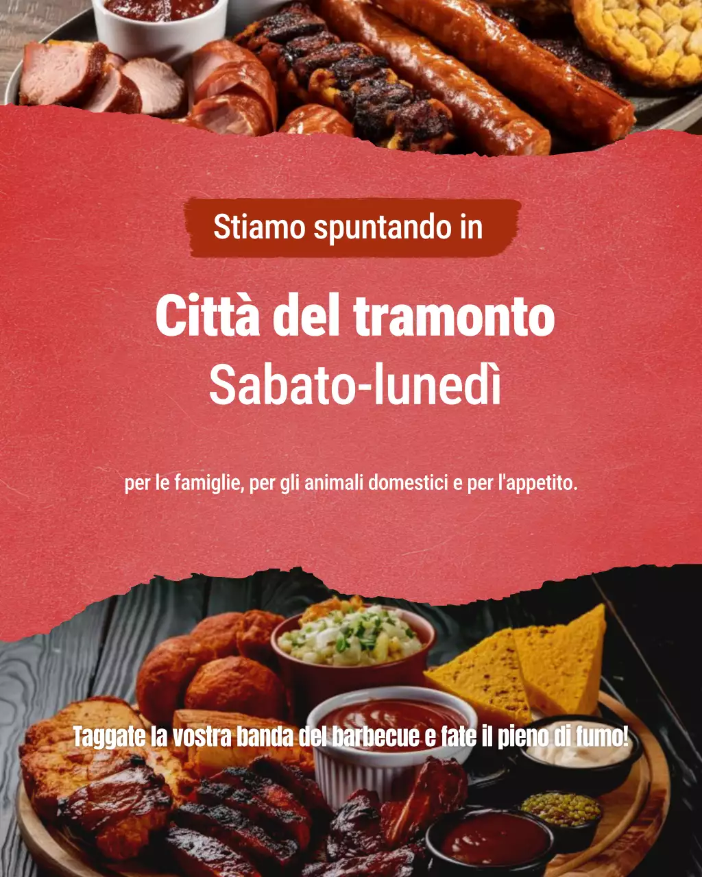 Post su Instagram per la promozione del barbecue del camioncino retrò