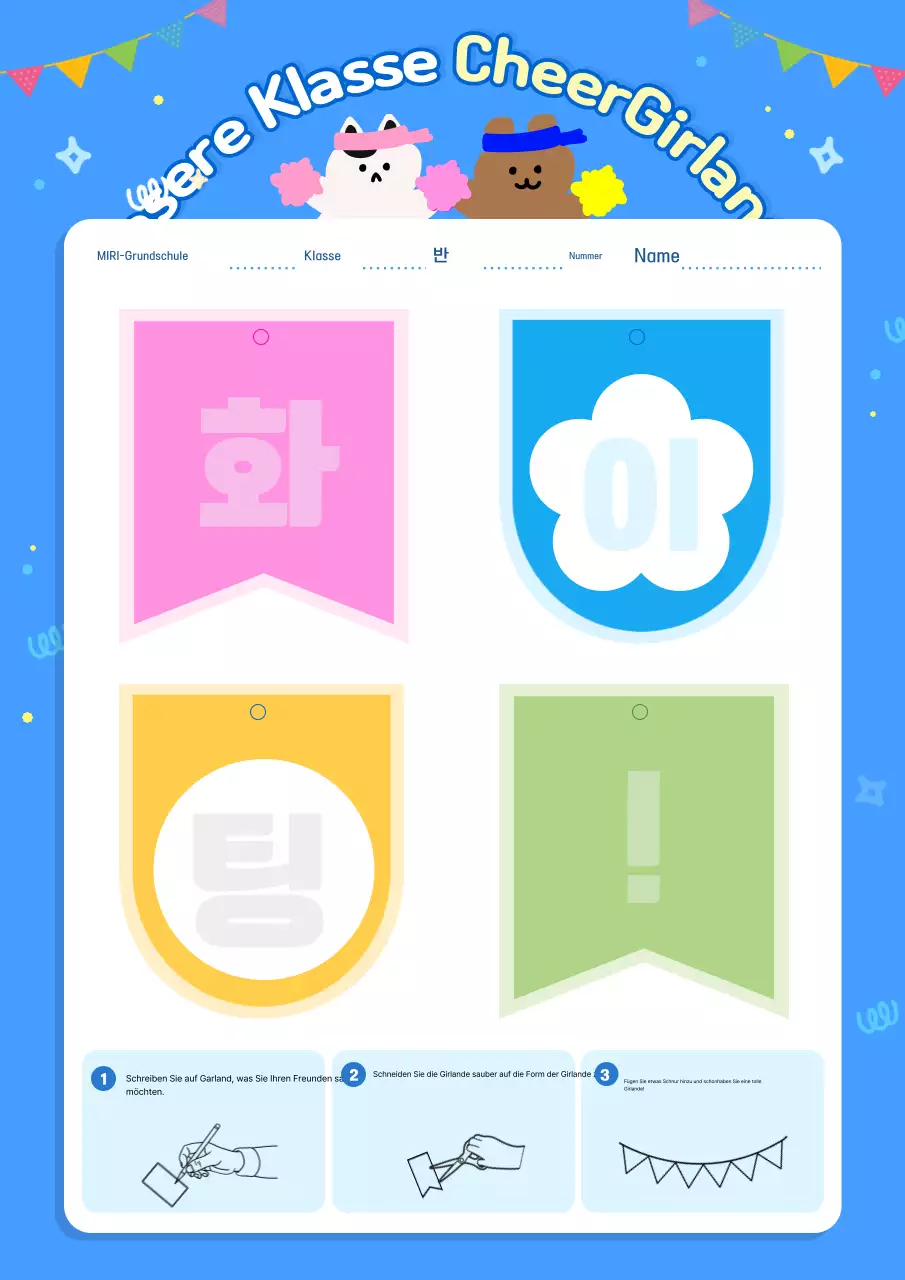 Blaue Baby-Cheer-Girlande