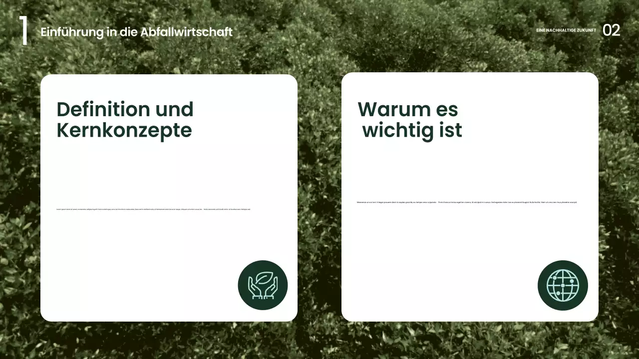 Grüne, moderne Nachhaltigkeitspräsentation