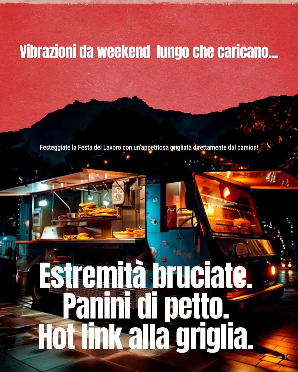 Post su Instagram per la promozione del barbecue del camioncino retrò