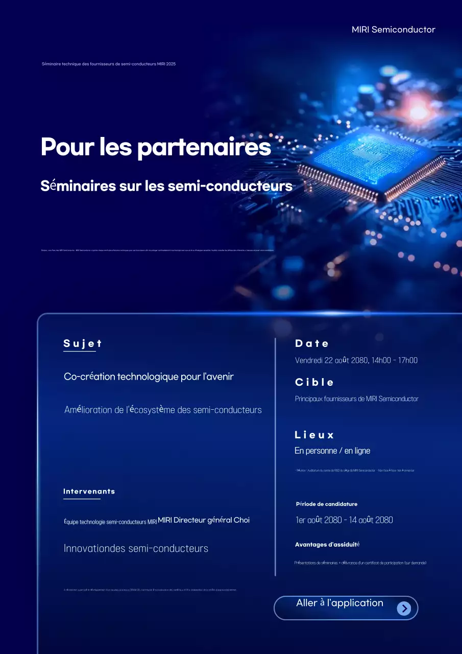 Guide du séminaire sur la technologie moderne bleue